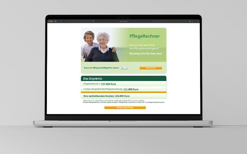 Web-App Pflegerechner für Provinzial